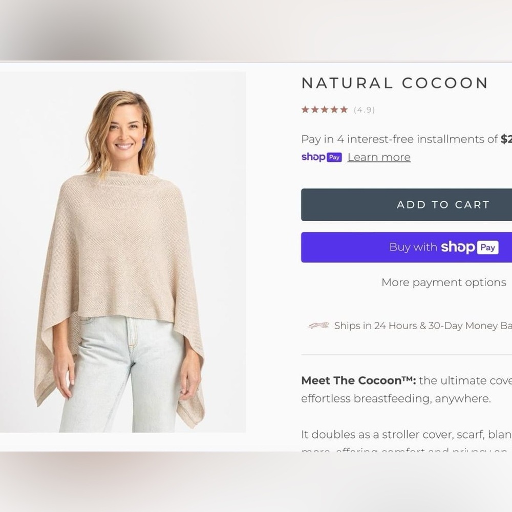 AMMA Nursing Cocoon Cover - Natural Color
